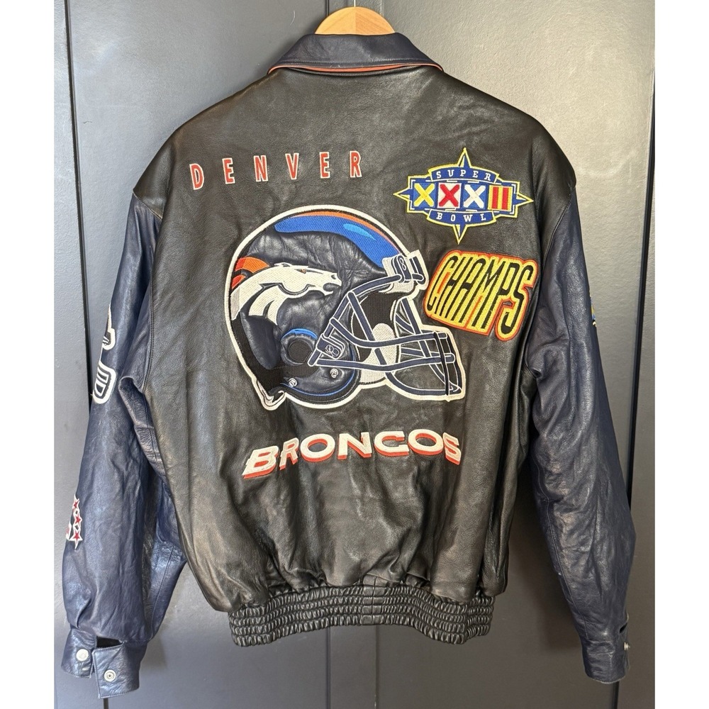 RARE Limited Edition Jeff Hamilton 1999 Broncos Super Bowl Leather Jacket Sz Sm